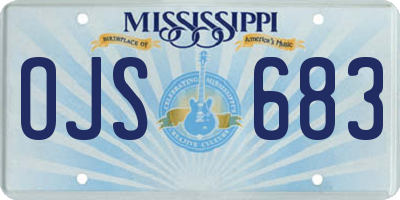 MS license plate OJS683