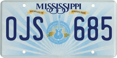 MS license plate OJS685