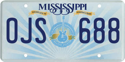 MS license plate OJS688