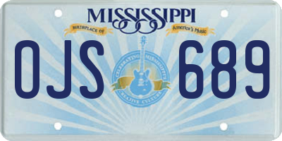 MS license plate OJS689