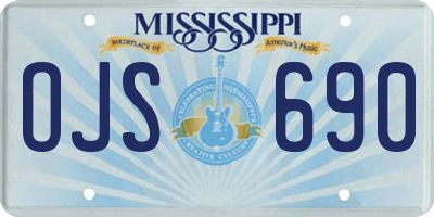 MS license plate OJS690