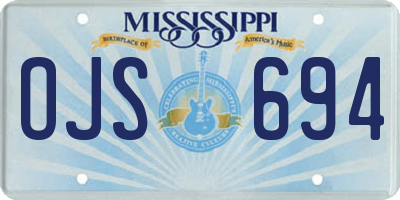 MS license plate OJS694