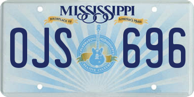 MS license plate OJS696
