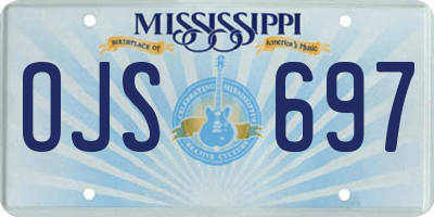 MS license plate OJS697