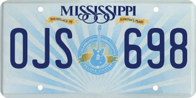MS license plate OJS698