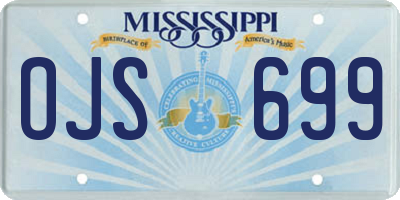 MS license plate OJS699