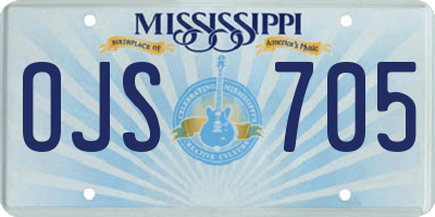 MS license plate OJS705