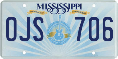 MS license plate OJS706