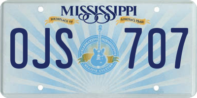 MS license plate OJS707