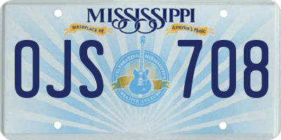 MS license plate OJS708