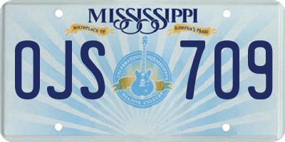 MS license plate OJS709