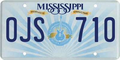MS license plate OJS710