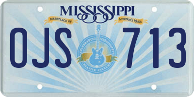 MS license plate OJS713