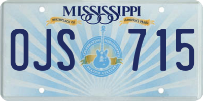 MS license plate OJS715