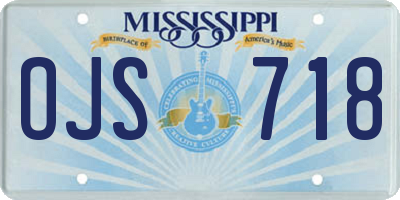 MS license plate OJS718
