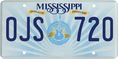 MS license plate OJS720