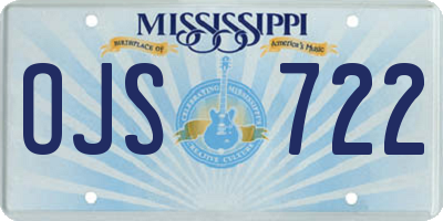 MS license plate OJS722