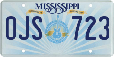 MS license plate OJS723