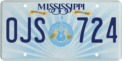 MS license plate OJS724