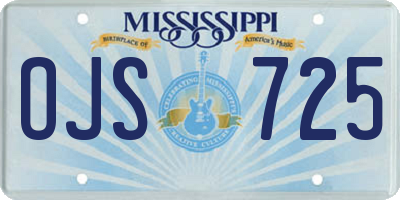 MS license plate OJS725
