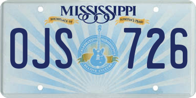 MS license plate OJS726