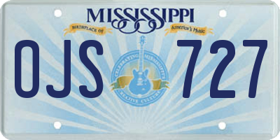 MS license plate OJS727