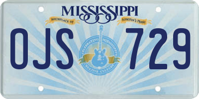 MS license plate OJS729