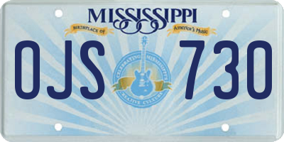 MS license plate OJS730