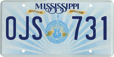 MS license plate OJS731