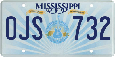 MS license plate OJS732