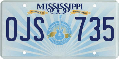 MS license plate OJS735