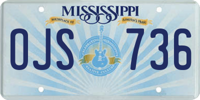 MS license plate OJS736