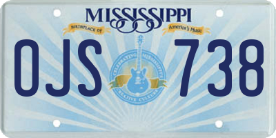 MS license plate OJS738