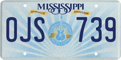MS license plate OJS739