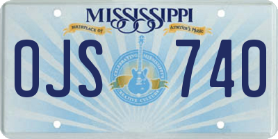 MS license plate OJS740