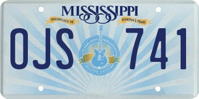 MS license plate OJS741