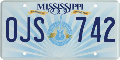 MS license plate OJS742