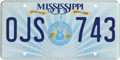 MS license plate OJS743