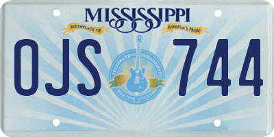 MS license plate OJS744