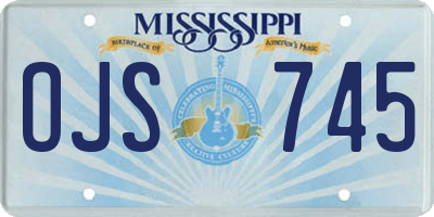 MS license plate OJS745