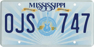MS license plate OJS747