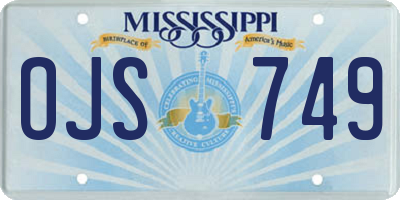 MS license plate OJS749