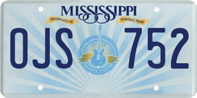 MS license plate OJS752