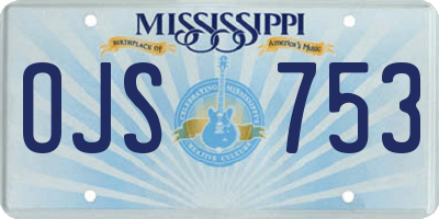 MS license plate OJS753