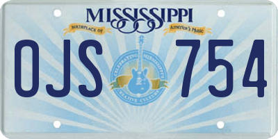 MS license plate OJS754