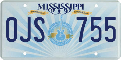 MS license plate OJS755