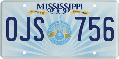 MS license plate OJS756