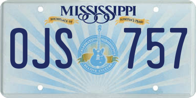 MS license plate OJS757