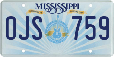 MS license plate OJS759