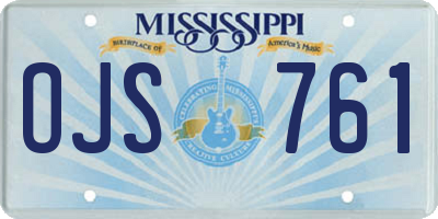 MS license plate OJS761